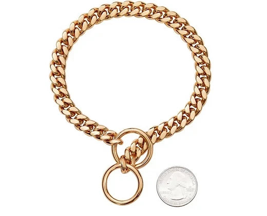 10MM Rose Gold Cuban Chain Dog Collar