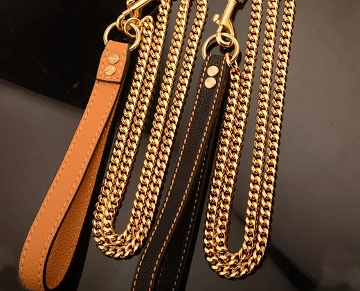 10MM Gold Cuban Chain Dog Leash