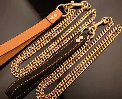 10MM Gold Cuban Chain Dog Leash