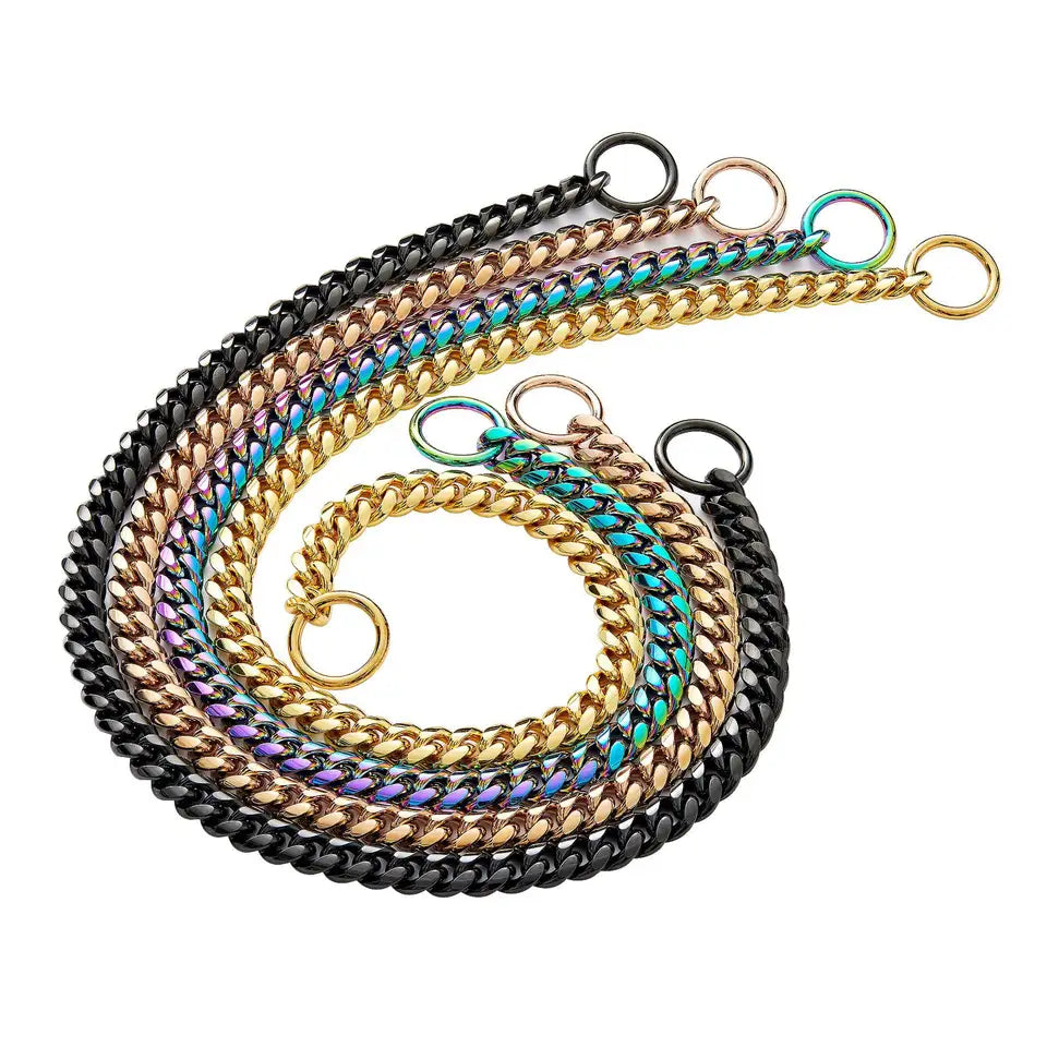 10MM Rose Gold Cuban Chain Dog Collar