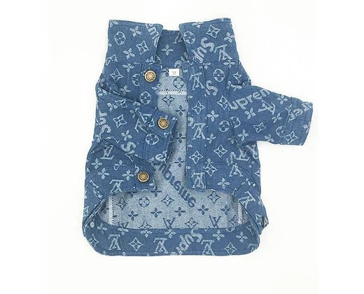 Louis Pawtton Denim Dog Jacket